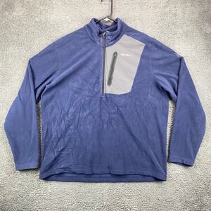 Eddie‎ Bauer Men's XL Blue Fleece 1/4 Zip Pullover Sweatshirt Outdoor